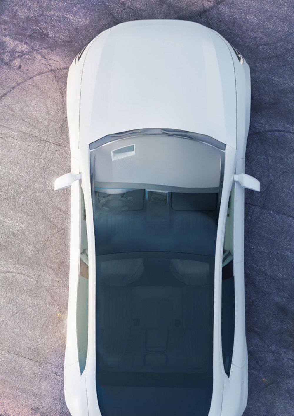 Top view of car with sunroof 